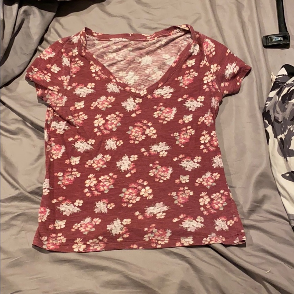 Maroon floral t shirt